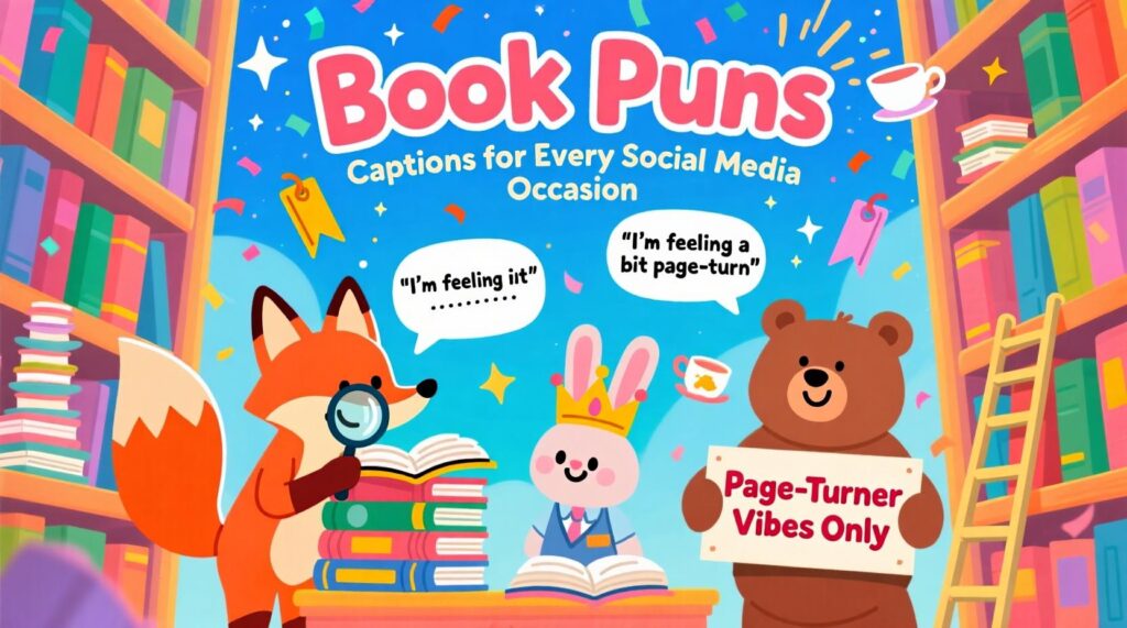 Book Puns Captions for Every Social Media Occasion