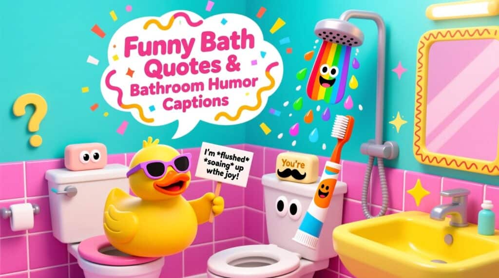 Funny Bath Quotes & Bathroom Humor Captions 