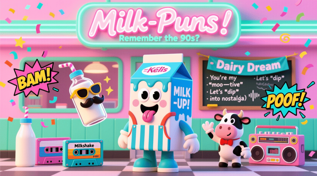 Nostalgic Milk Puns (Remember the 90s?)
