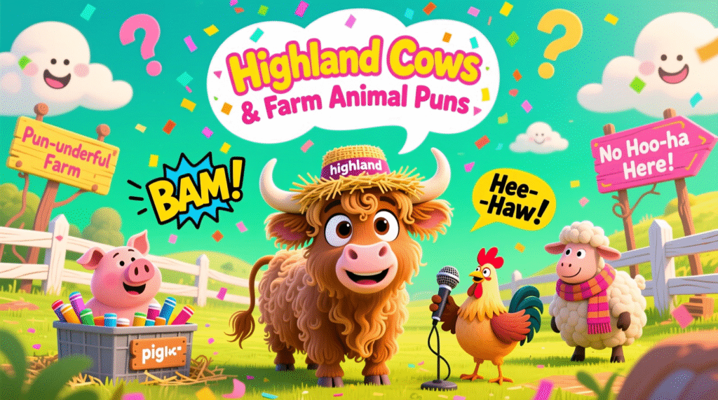 Highland Cows & Farm Animal Puns