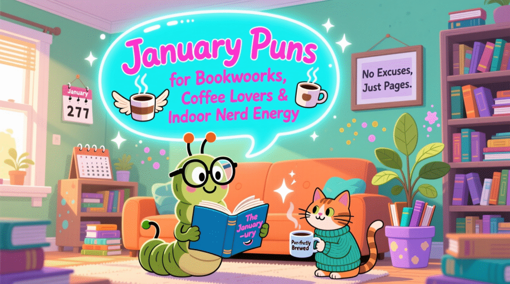 January Puns for Bookworms, Coffee Lovers & Indoor Nerd Energy