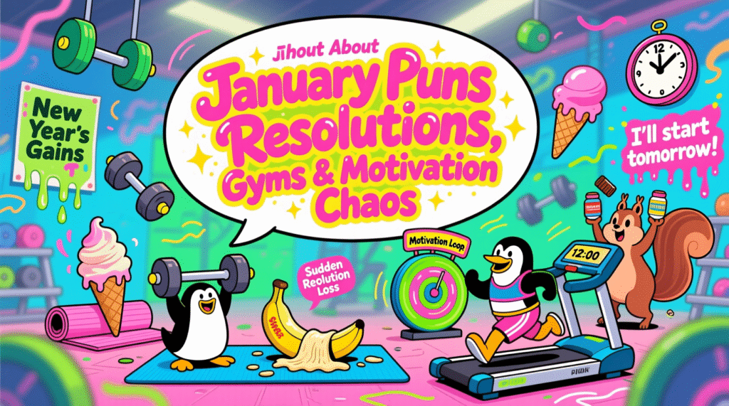 January Puns About Resolutions, Gyms & Motivation Chaos