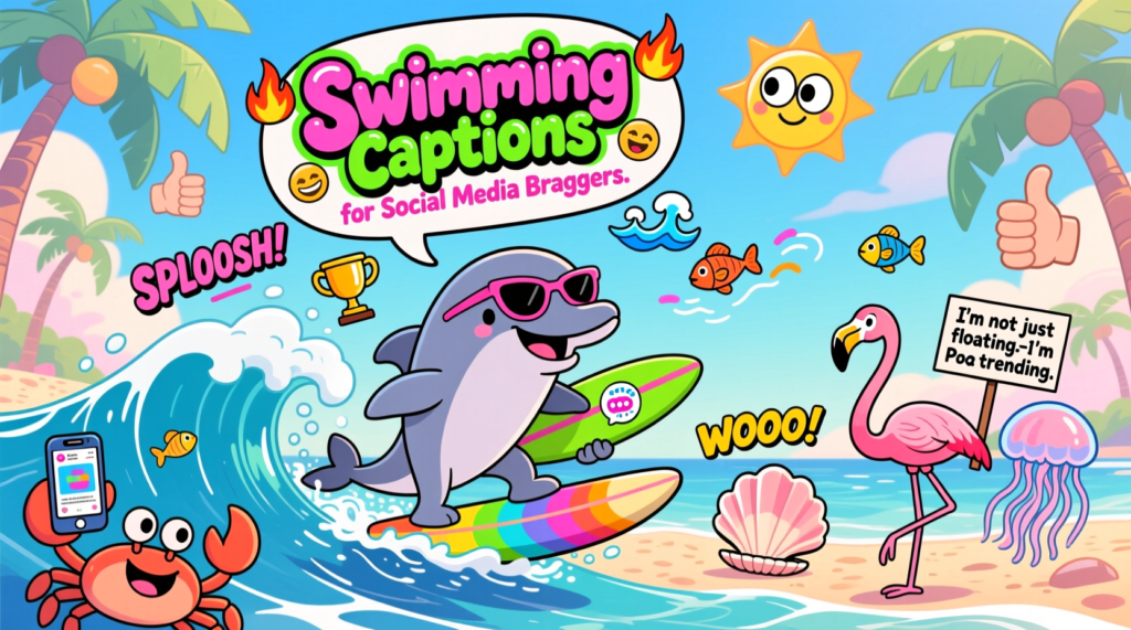 Swimming Captions for Social Media Braggers