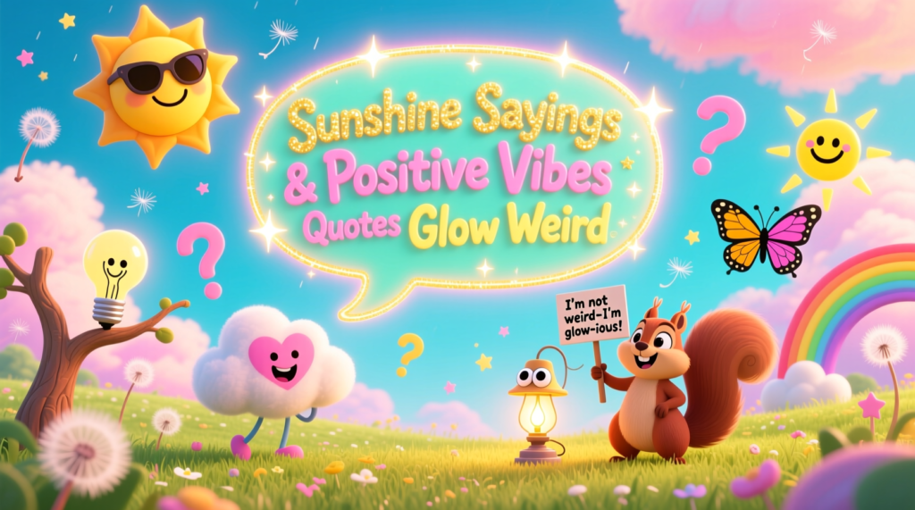 Sunshine sayings & positive vibes quotes that glow weird